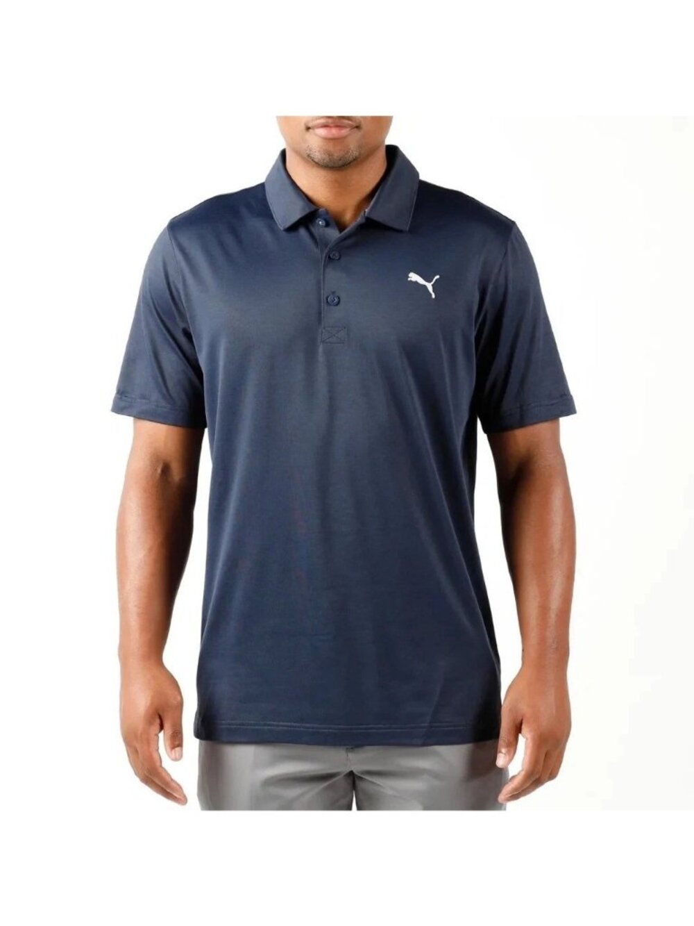 NWT Puma Men's L Drycell Active Polo Shirt Moisture-Wicking Navy Blue